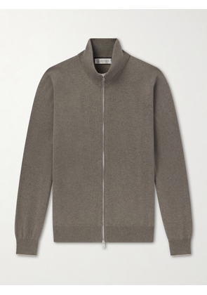 Brunello Cucinelli - Cashmere Zip-Up Sweater - Men - Gray - IT 48