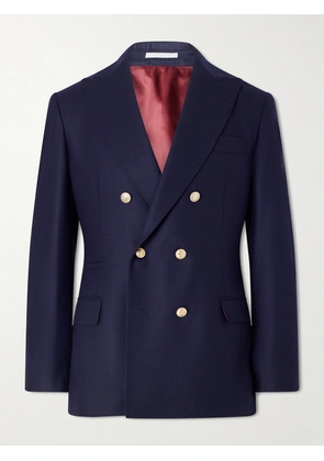 Brunello Cucinelli - Double-Breasted Wool Blazer - Men - Blue - IT 46