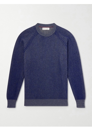 Brunello Cucinelli - Ribbed Cashmere Sweater - Men - Blue - IT 46