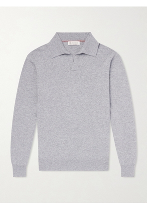 Brunello Cucinelli - Cashmere Polo Shirt - Men - Gray - IT 48