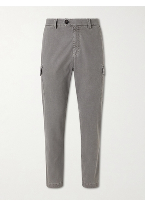 Brunello Cucinelli - Slim-Fit Tapered Cotton-Twill Cargo Trousers - Men - Gray - IT 46