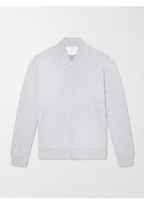 Brunello Cucinelli - Cashmere-Blend Zip-Up Sweater - Men - Gray - S