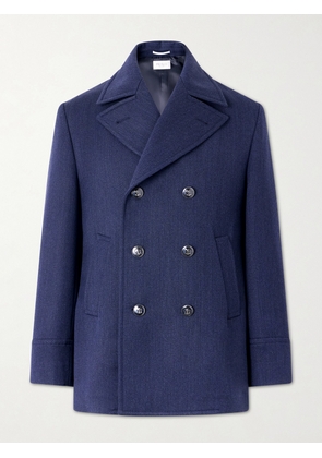 Brunello Cucinelli - Double-Breasted Wool and Silk-Blend Coat - Men - Blue - IT 46