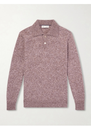 Brunello Cucinelli - Alpaca-Blend Polo Sweater - Men - Burgundy - IT 48