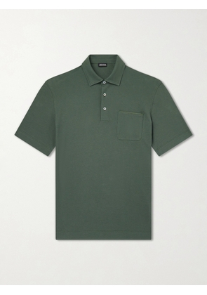 Zegna - Cotton-Jersey Polo Shirt - Men - Green - IT 48