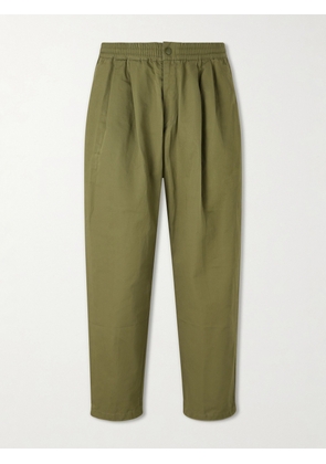Neighborhood - Wide-Leg Cotton and Linen-Blend Twill Trousers - Men - Green - S