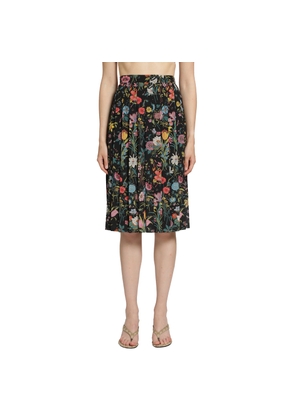 Printed Silk Midi Skirt