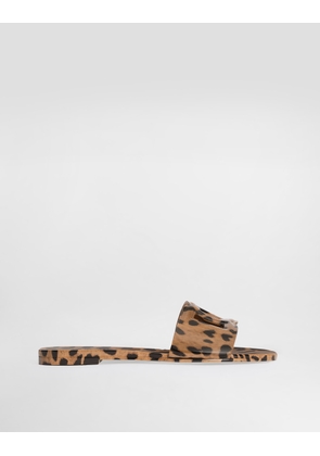 Dolce & Gabbana Leo-print Rubber Beachwear Slides - Woman Slides And Mules Animal Print 39