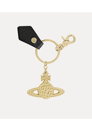 Vivienne Westwood Hammered Orb Keyring Metal Black-pu-grain One Size Unisex