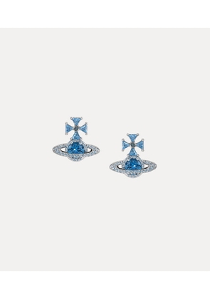 Vivienne Westwood Mila Earrings Silver / Blue Cubic Zirconia Women