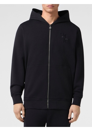 BILLIONAIRE Cotton Zip-Up Hoodie with Embroidered Logo