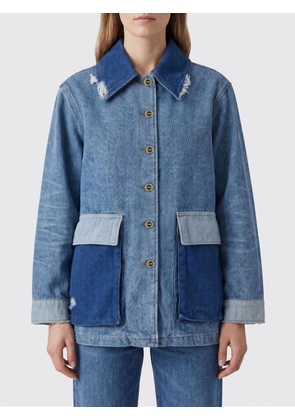 GANNI Jacket Woman color Blue