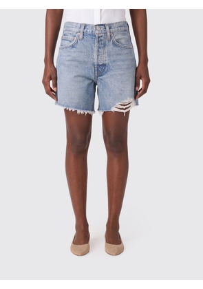AGOLDE High-Waisted Distressed Denim Shorts in Regenerative Cotton