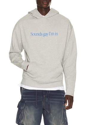 Carne Bollente Echoes Of Eros Hoodie in Melange Grey - Grey. Size L (also in S, M, XL/1X).