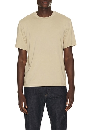 FRAME Short Sleeve Light Cotton Tee in Antique Beige - Brown. Size XL/1X (also in S, M, L, XXL/2X).
