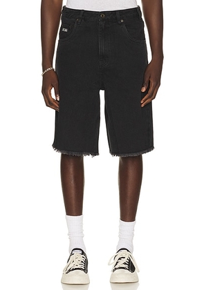 Honor The Gift Frayed Edge 11 Denim Bermudas in Black - Black. Size 38 (also in 30, 32, 34, 36).