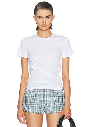 Helmut Lang Knot Baby Tee in White - White. Size L (also in XS, S).