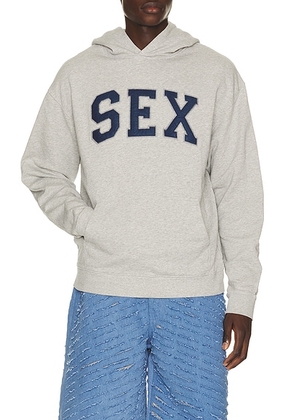Carne Bollente Sex Hoodie in Melange Grey - Grey. Size L (also in S, M, XL/1X).