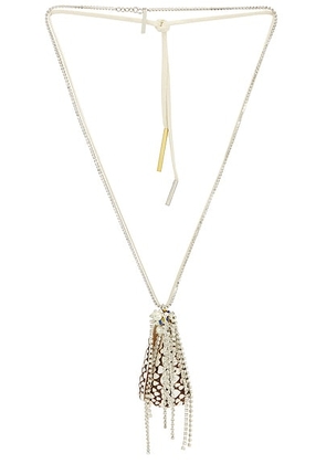Dries Van Noten Pendant Necklace in Light Yellow - White,Metallic Silver. Size all.