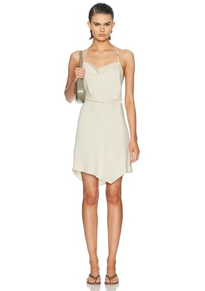 Helmut Lang Knot Slip Washed Dress in Ivory - Ivory. Size 6 (also in 0, 2).