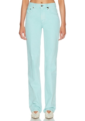 Chloe Slim Straight Leg in Washed Turquoise - Teal. Size 24 (also in 26).