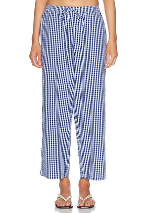 American Vintage Ekirow Pant in Vichy Bleu - Blue. Size L (also in S, M).