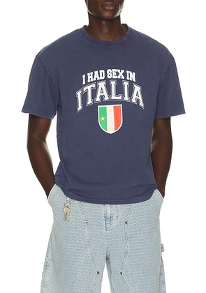 Carne Bollente Ciao Bella Tee in Navy - Blue. Size M (also in S, L, XL/1X).