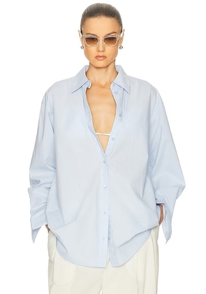 Toteme Classic Tumbled Shirt in Sky - Baby Blue. Size 34 (also in 32, 38, 40).