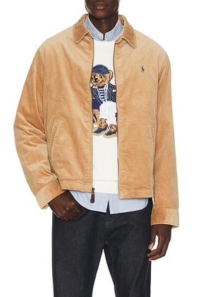 Polo Ralph Lauren 8 Wale Corduroy Wynton Windbreaker in Vintage Khaki - Brown. Size XXL/2X (also in M, L, XL/1X).