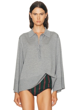Dries Van Noten Talis Polo Sweater in Grey - Grey. Size S (also in ).