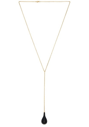 Toteme Large Onyx Drop Necklace in Black & Gold - Black. Size all.