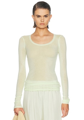 American Vintage Massachusetts Long Sleeve Top in Citronnade Vintage - Green. Size L (also in S, M).