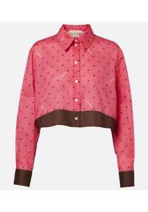 Valentino Cropped printed cotton shirt
