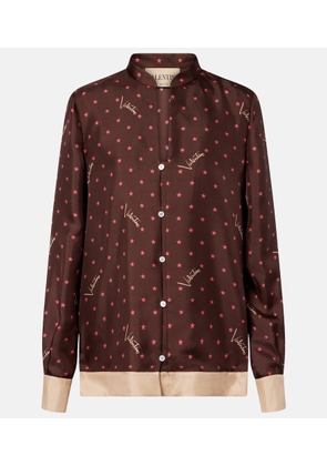 Valentino Printed silk twill pajama shirt