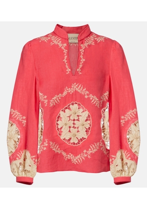 Valentino Embroidered linen shirt