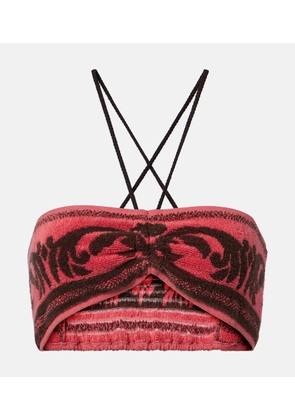 Valentino Cotton terry jacquard bra top