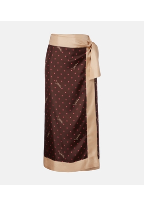 Valentino Printed silk twill wrap skirt