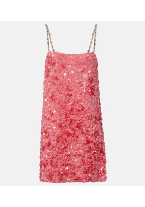 Valentino Embellished silk chiffon slip dress