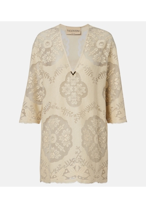 Valentino VGold floral cotton-blend tunic
