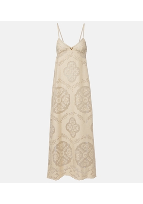 Valentino VGold floral cotton-blend maxi dress