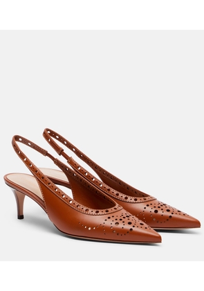 Gianvito Rossi Perforated leather slingback pumps