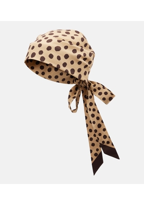 Valentino Polka-dot cotton and silk head wrap