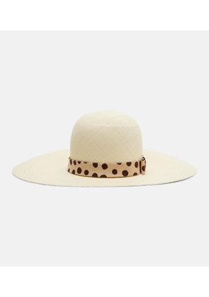 Valentino Polka-dot straw boater hat