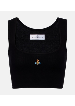 Vivienne Westwood Orb ribbed-knit jersey crop top