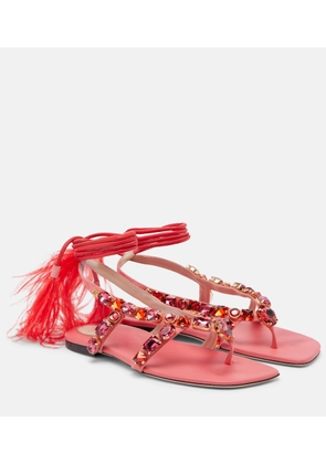 Valentino Garavani Embellished suede thong sandals