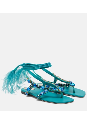 Valentino Garavani Resort embellished suede thong sandals
