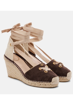 Valentino Garavani VLogo suede espadrille wedges