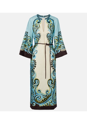 Alemais Natalia printed linen midi dress