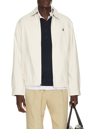 Polo Ralph Lauren Polyester Twill Bi-Swing Windbreaker Jacket in New Stone - Beige. Size L (also in S, M, XL/1X, XXL/2X).