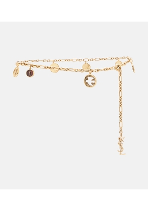 Saint Laurent Cassandre embellished chain belt